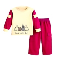 Children's cargo suit picture have a nice day