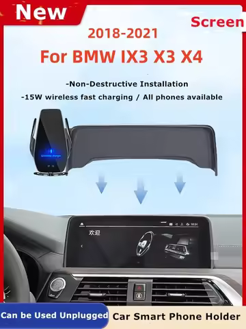 2018-2021 For BMW IX3 X3 X4 G01 G02 Phone Holder Wireless Charger Car Screen Mobile Phone Mount Brac