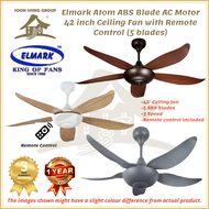 Elmark Atom ABS Blade AC Motor 42 inch Ceiling Fan with Remote Control (5 blades)KIPAS CEILING