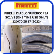 (USED)PIRELLI TAYAR DIABLO SUPERCORSA SC1 V3 120 70 17 SUPER CORSA TYRE RACING MOTOR