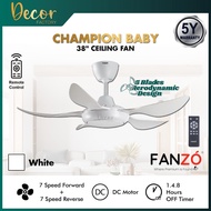 DEKA Fan DEKA F5DC PRO 56 Inch 5 Blades 20 Speed Forward + Reverse DC Motor With Remote Control Ceil