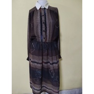 T773(F31)C4 Women's Vintage Style Dress With Front Buttons Pointed Neck Good Quality Japanese Cabine