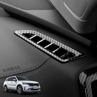 Carbon Fiber ABS Dashboard Upper Air Outlet Cover Air Conditional Defrost Vent Grill Trim Frame For 