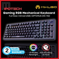 Mikuso XK-96 Keyboard Gaming Mechanical Optimus 96 keys Mixed Color Light RGB Wired USB