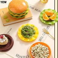 YEW Stackable Hamburger Plate Set, Plastic 5/7 Layers Mini Dinner Plate, Creative Burger-Shaped Mult