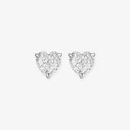 CHOW TAI SENG Silver Zircon Heart Jewelry Set - Necklace Earrings CTS 周大生 S0N200395CH S0E200269CH