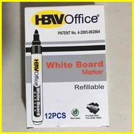 ◶ ✷ ♙ Double H 12pcs/1box HBW White Board Marker Black Ink Refillable Whiteboard Marker Markers
