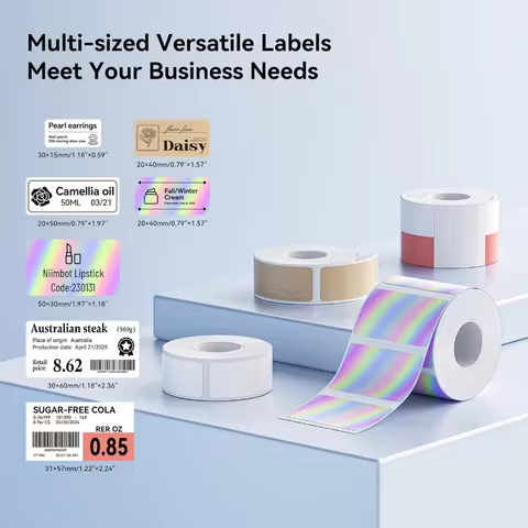 Laser Silver Label Thermal Transfer Printing Paper Round Square Laser Sticker for Niimbot M2 Printer