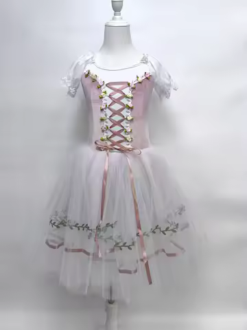 Kids Women Long Ballet Dress Girls Ballet Skirts Child Giselle Performance Swan Adults Party Wear Da