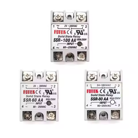Solid State Relay 12v 24v SSR-60AA SSR-80AA SSR-100AA 60A 80A 100A 3-32V AC TO 24-380V AC SSR 60AA 8