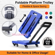 [SG SELLER] Foldable Platform Trolley (200 KG). Durable Castors and Non-Slip Platform Good for Home and Office (4 Col.)