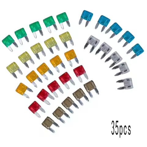 35Pcs MIXED Mini Blade Fuse AUTO Car Motorcycle 5 7.5 10 15 20 25 30 AMP Blade Fuse Assortment Set U