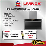 Livinox L Shape Hood | LCH-COPPERDC-BL-90 | LCH-COPPERDC-GM-90 | LCH-ROSEDC-90BL | LCH-COPPERPLUS-90
