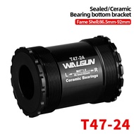 【 LCG5】- T47-24 Bicycle Bottom Bracket Ceramic Bearing Thread 86.5mm for Mountain Road Bike Crankset