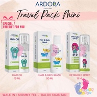 ARDORA TRAVEL PACK MINI PACK / ARDORA HAIR OIL / ARDORA HAIR & BATH WASH / ARDORA DETANGLE SPRAY