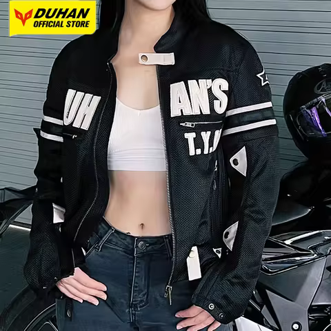 DUHAN Women Motorcycle Jacket Men Motorcycle Armor Protector Summer Mesh Breathable Vintage Jacket M