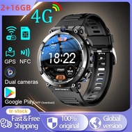 4G LTE Android Smartwatch 1.39" GPS Dual Camera Wifi SIM NFC Rugged 16G-ROM Google Play APP Download IP67 Men Women Smart Watch