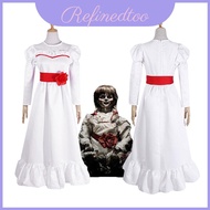 Annabelle Horror Doll in White Dress - Soft Cosplay Outfit for Halloween