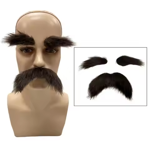 Eyebrows Kits Cosplay Props Decoration Fake Mustache Set Facial Hair for Club Activities Masquerade 