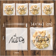 MDLBake Plastic Coockies OPP NICE DAY 14x14cm 14 cm x 14 cm + 3 cm Contents 100pcs Souvenir Candy Wr