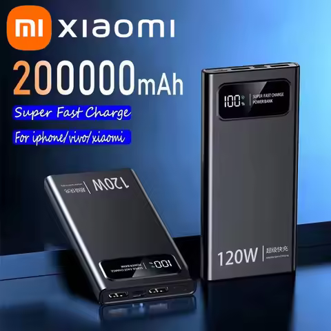 Xiaomi 200000mAh 120W Ultralarge Capacity Power Bank Fast Charging Portable Digital Display Power Ba