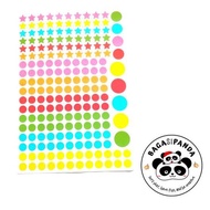 Color Dot Sticker / Dot Label / Round circle Sticker - Dot & Stars
