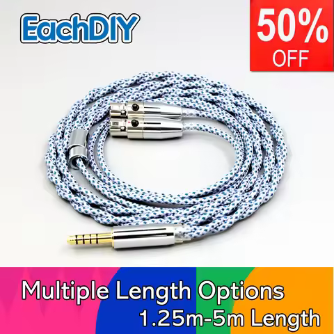 99% Pure Silver Mix Graphene OCC Shielding Earphone Cable For Audeze LCD-3 LCD-2 LCD-X LCD-XC LCD-4z