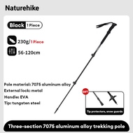 Naturehike ST03 ไม้เท้าเดินป่าตัวล็อคด้านนอก 3 ส่วนเสาพับยืดไสลด์อลูมิเนียมอัลลอยด์ 7075 เดินป่าปีนเ