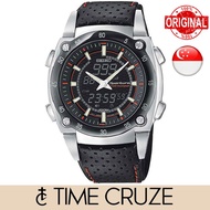 [Time Cruze] Seiko SNJ021 Sportura Chronograph Black Leather Black Digital Dial Men Watch SNJ021P1 SNJ021P