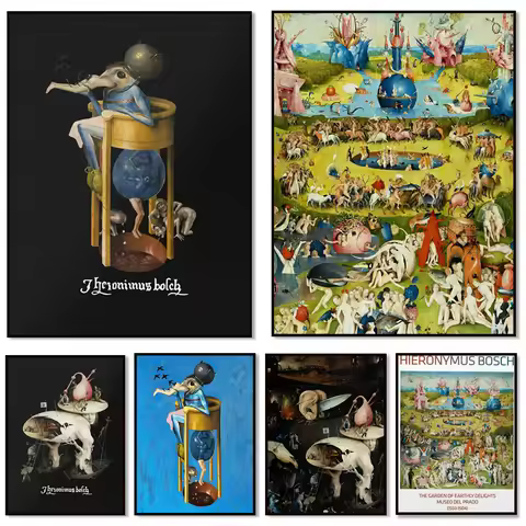 Hieronymus Bosch "The Garden of Earthly Delights" print, classic painting print wall art canvas post