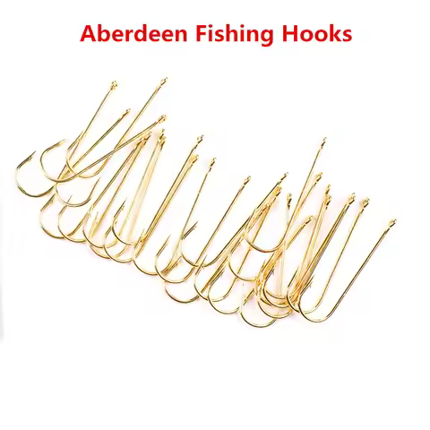 100pcs Long Shank Aberdeen Fishing Hooks Fresh Water Living Baits Hook Fish Jig Hooks PanFish Crappi