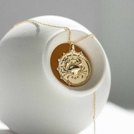 巨蟹座金徽章吊墜項鍊 | Sachelle Collective