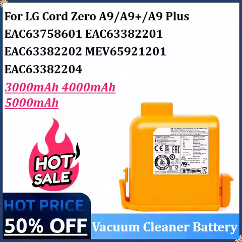 Vacuum Cleaner Battery 3-5Ah for LG Cord Zero A9, A9+, A9 Plus EAC63758601, EAC63382201, EAC63382202