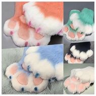 Fursuit Colorful Animal Dress Paw Gloves Cat Girl Gloves Cat Paw Cute Plush Ready Stock