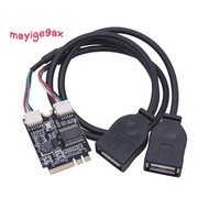 M.2 to USB Riser Card 480Mbps M.2 KEY A+E to Dual Port USB2.0 Expansion Card with Riser Cable for Wi