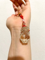 極光髮晶 靈光聚財【精品級透體髮晶貔貅吊飾】/一物一拍