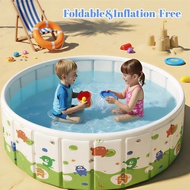 Foldable Kolam Mandi Budak Inflation-Free Swimming Pool Foldable Kids Pool Ready to Use Pool