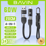 BAVIN CB428 4in1 Mini 60W PD Fast Charging Data Cable Keyring Multi-function for iP &Android Devices