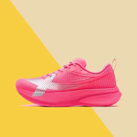 Xtep 2000K 5th Gen PRO Fashionable Dopamine Premium Low-Top Running Shoes for Women, Pink and Silver