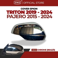 * Emgi - Upper Mirror Cover Triton 2019 and Above Pajero 2015 and Above - Chrome