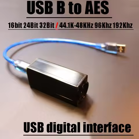 USB B To AES Digital Output USB Digital Interface 16/24/32Bit 44.1K-48KHz 96Khz 192Khz Stage Audio M