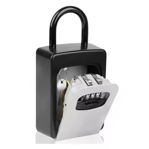 Wall Mounted Key Safe 4-digit Password Key Secure Storage Lock Manager Hold Up to 5 Keys Lock Box Wa