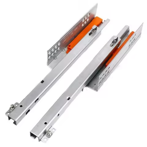 2PC/1Pair Rebound Press Push To Open Under Mount Furniture Kitchen Bath Drawer Slide Rail Runner DTC