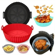 1pc Reusable Silicone Air Fryer Mat 8 Inch Round Fits Air Fryers Microwave Non-Stick Easy Clean Esse