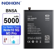 NOHON BN5A Battery For Xiaomi Redmi Note 10 5G / Poco M3 Pro Phone Batteries 4900mAh