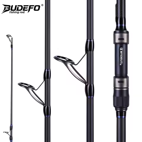 BUDEFO Carp Fishing Rod 3.9/4.2M Carbon Fibre Spinning Rod Travel Surfcasting Spinning Hard Pole 40-