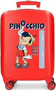 Joumma Disney Pinocchio Cabin Suitcase, Red, 33 x 50 x 20 cm, Rigid, ABS, Side Combination Lock, 28.