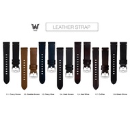 WISE สายนาฬิกาหนังแท้ HITMAN.L ขนาด 20 mm. L9 Black Shine AD9 SS 904L