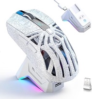 RGB Magnetic Charging Dock Gaming Mouse, 12K DPI, PAW3311 Sensor, Tri-Mode Wireless, 6 Programmable