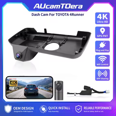 AUcamTOera Plug and Play WiFi & APP GPS 4K Car DVR Dash Cam For Toyota 4Runner & 4Runner Hybrid